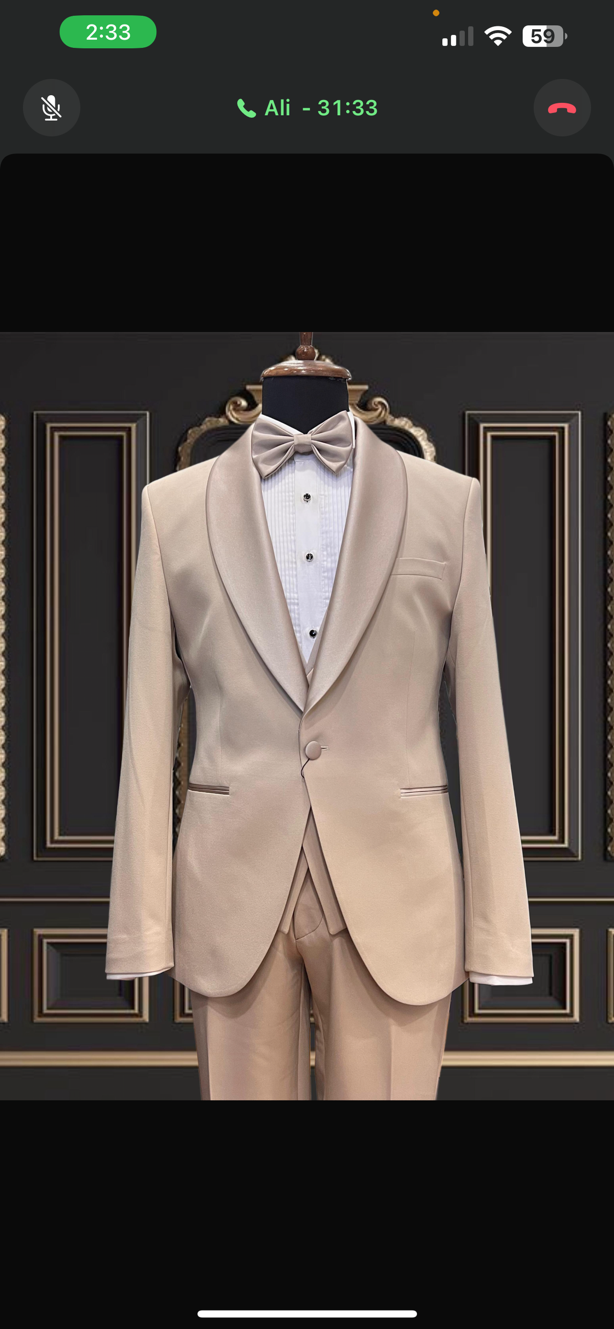 Men’s Premuim champagne Beige Tuxedo with Satin Shawl Lapel