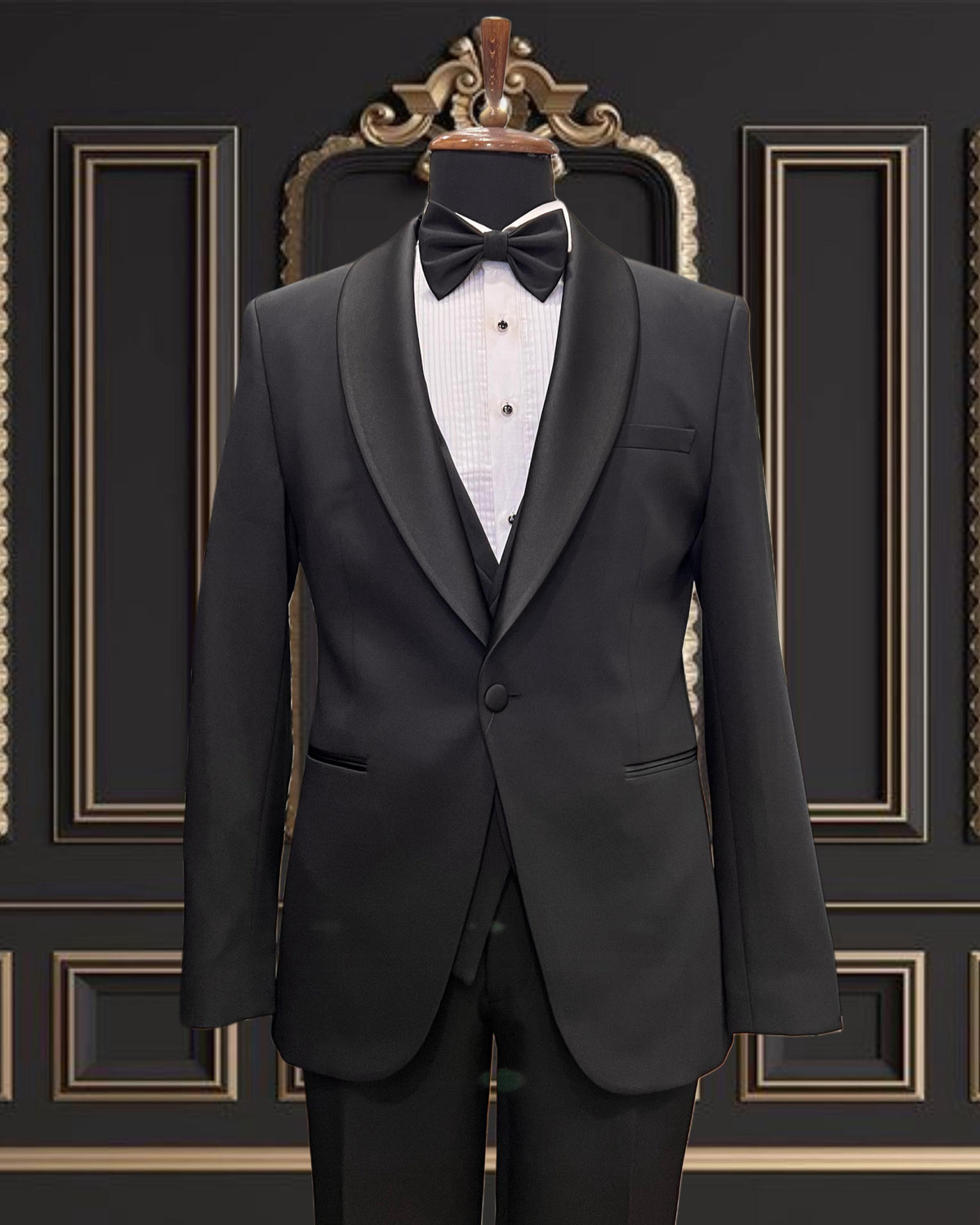 Men’s Black Tuxedo with Satin Shawl Lapel | Super Stretch Tuxedo