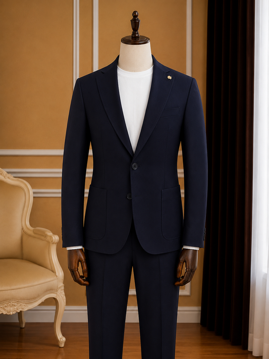 Men’s Navy Notch Lapel 2-Piece Suit