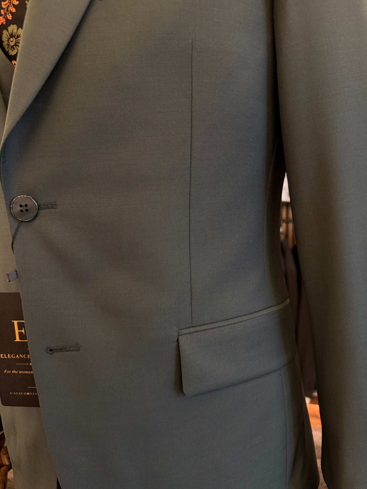 Men’s Dark Green 3-Piece Wool Suit