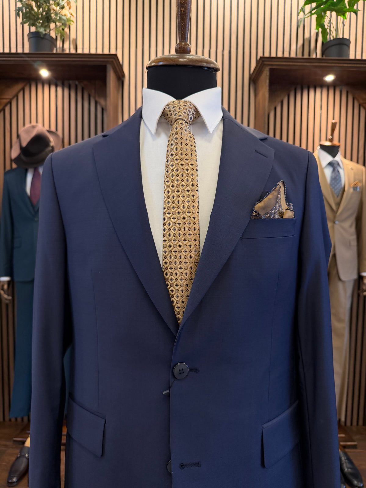 Men’s Navy 3-Piece Wool Suit