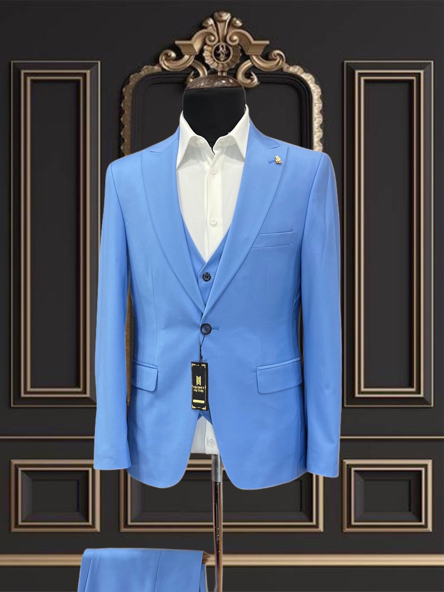 Men’s Sky Blue Slim Fit Suit – Modern & Stylish