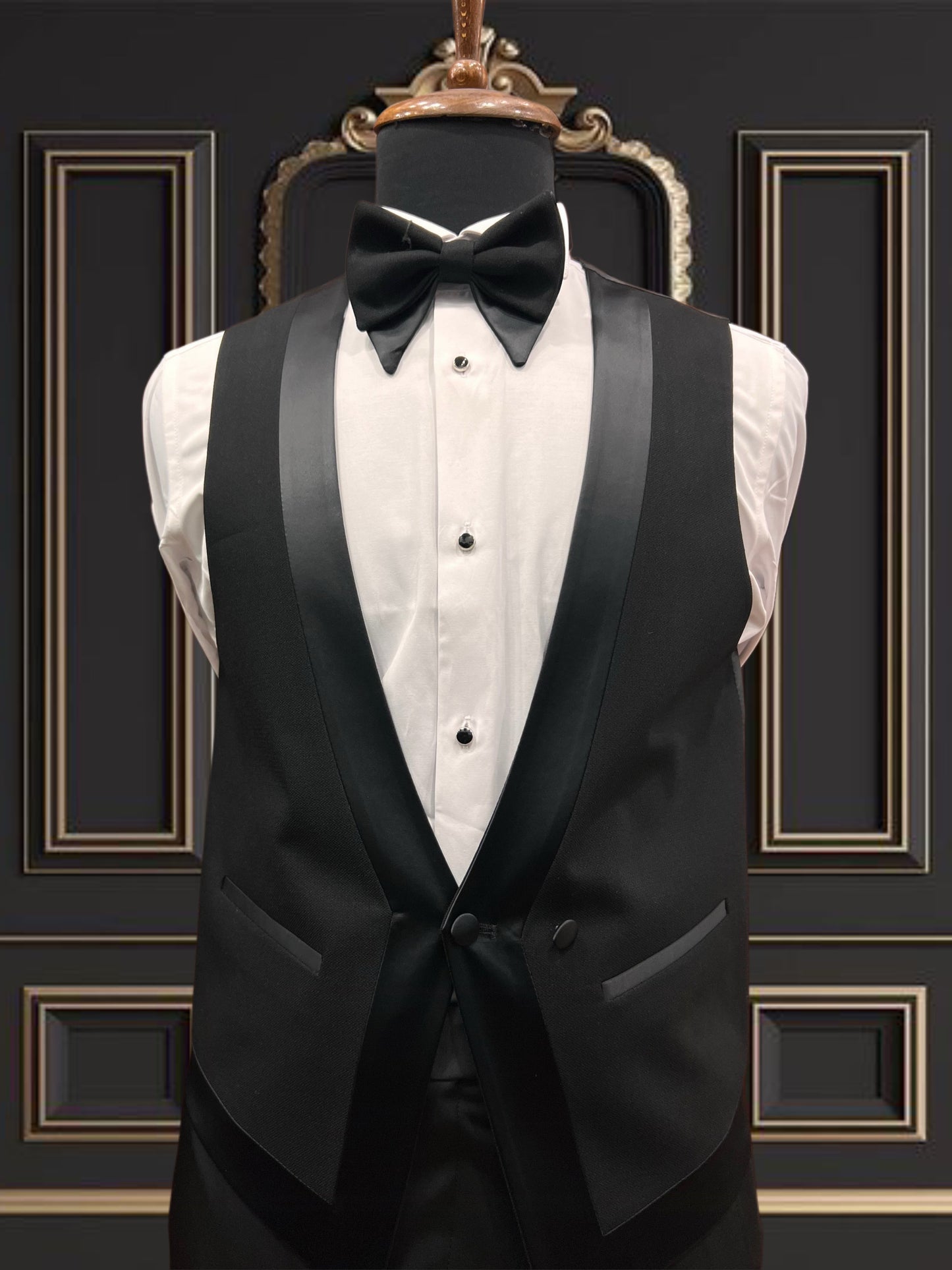 Premium Men's White Tuxedo with Black Peak Lapel & Black Pants – Elegant & Modern