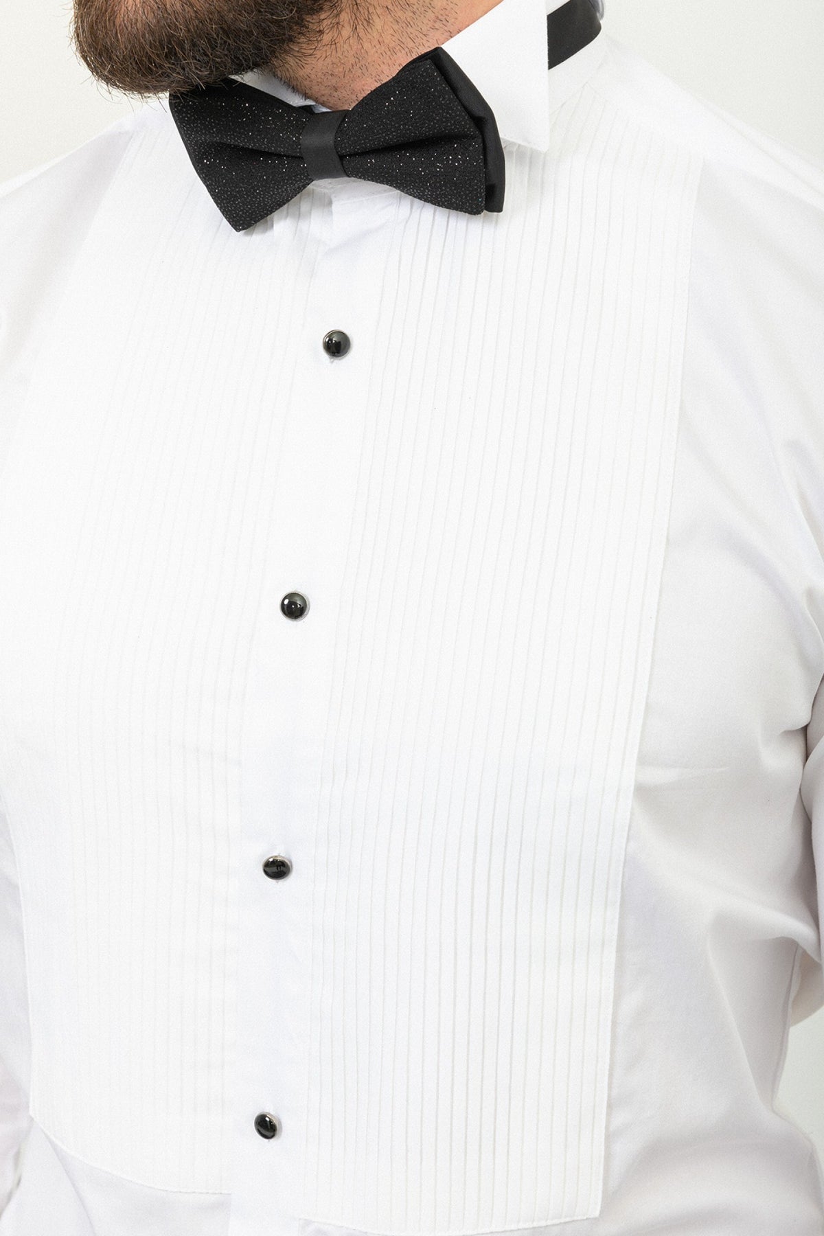 Men's White Tuxedo Shirt – 100% Cotton Wing Collar | Elegance Factory